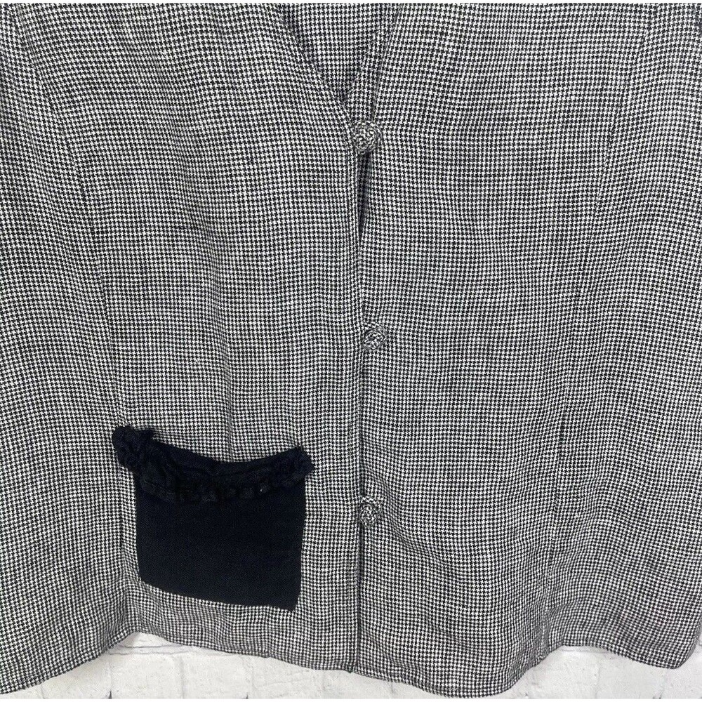 Vintage Orvis Blouse Women's Large 16 100% Linen Plaid Button Cottage Beach Top - Picture 6 of 9